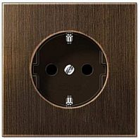 Розетка с заземлением без рамки Jung LS990 metal 1-м. античная латунь картинка